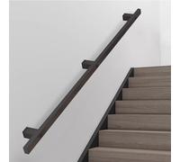 Lonmrrton Rampes d'escalier, Main Courante d'escalier de 2m 3m 4m 5m rampes d'escalier Murale intérieure et extérieure Barre d'appui antidérapante en Fer forgé, Tube carré Noir(200cm)