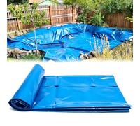 Lonmrrton Revêtement d'étang extérieur Bleu 5x6m 7x8m 8x10m 10x12m HDPE géomembrane étanche sous-Couche de Protection Flexible pour Jardin paysager, aquaculture, Chantier de Construction(6x8m)