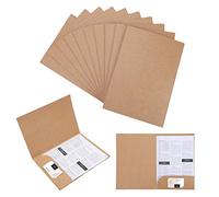 LONTG 10pcs Chemise Documents A4 Chemise Cartonné avec Rabat Sous-chemises de Dossier à Insertion Unique Pochette de Classement Papier Kraft Porte-documents Dossier de Fichiers Contrats Rapports