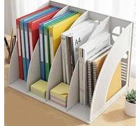 LONTG Porte-revues A4 Pliable Porte-Revue Bureau avec 4 Compartiments Organisateur de Bureau Classeurs à Revues Boîte de Rangement Porte Magazines Organisateur Documents pour Maison Scolaire