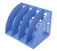 LONTG Présentoir de Fichiers avec 4*Compartiments Porte-revues Magazines Organisateur de Bureau Scolaire Boîte de Rangement Assemblé en Plastique Durable Format A4 Support des Fichier Documents Livres