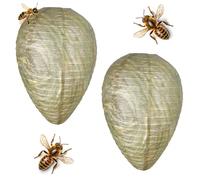 LONZIKP Leurre Faux Nid de Guêpe et Frelon Asiatique, 2 Pièces Imperméables, Répulsif Naturel Efficace Préventif pour Jardin, Balcon, Terrasse.