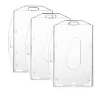 LONZIKP Porte Badge Rigide Transparent, 3 Pièces, avec Fente pour Pouce, Horizontal et Vertical pour Cartes ID, Navigo, Bancaires - Protection Durable Pro & Étudiant