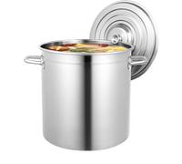 Loobiiny Faitout Électrique 35cm x 36cm Inox 35L Grande Casserole Induction