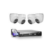 Loocam Caméra de Surveillance Extérieure PoE, Kit Vidéo Surveillance NVR 8CH avec 4 Caméras IP POE 4MP, Disque Dur 1TB, Vision Nocturne IR 30m, Détection Personne/Véhicule, Audio Bidirectionnel