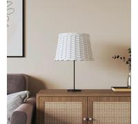 LoogCape Abat-jour blanc Ø 40 x 26 cm en osier avec support en fer pour plafonnier, lampe de table, suspension, applique murale de style vintage, rétro, bohème, maison de campagne