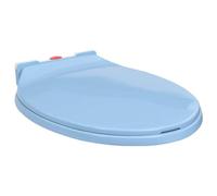 LoogCape Abattant de WC avec système d'abaissement automatique - Bleu - Ovale - Fermeture rapide - En polypropylène - Convient à toutes les cuvettes de WC courantes - Durable - Facile d'entretien