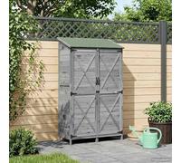 LoogCape Abri de jardin gris 106 x 56 x 176,5 cm, en bois d'épicéa robuste, résistant aux intempéries, avec ventilation, toit asphalte, étanche, espace de rangement, verrouillable, pour jardin, balcon