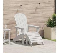 LoogCape Adirondack Chaise blanche en polyéthylène haute densité 82 x 74 x 92 cm Chaise de jardin résistante aux intempéries avec accoudoirs larges et dossier incliné, idéale pour terrasse, balcon et