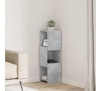 LoogCape Armoire d'angle béton gris en bois 25,5 x 25 x 80 cm, 3 étagères d'angle, armoire de rangement pour salon, couloir, cuisine, crée un espace de rangement dans les petits espaces