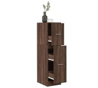 LoogCape Armoire d'apothicaire en Bois d'ingénierie chêne Marron 30x41x118 cm avec 3 tiroirs, Meuble de Rangement modulable pour Chambre Salon Bureau Cuisine