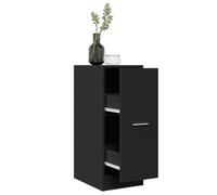LoogCape Armoire d'apothicaire Noire 30x41x77,5 cm en Bois d'ingénierie avec 2 tiroirs, Meuble de Rangement Multifonction pour Chambre, Salon, Bureau ou Cuisine, 65 kg