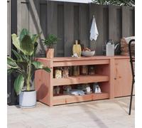 LoogCape Armoire de Cuisine d'extérieur en Bois Massif Douglas MEPPEL 106x55x64 cm avec Rangement modulable pour Salle à Manger Jardin et Espace de Cuisson extérieur