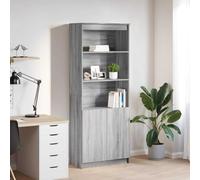 LoogCape Armoire haute de qualité supérieure - Gris sonoma - 70 x 35 x 180 cm - En bois - Avec 5 étagères - Pour salon, cuisine, couloir, chambre à coucher, bureau