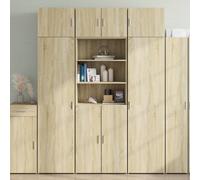 LoogCape Armoire haute en chêne Sonoma - 70 x 42,5 x 225 cm - Meuble de rangement - Buffet - Meuble haut - Console basse - Vitrine pour salon, salle à manger, couloir, chambre à coucher, cuisine