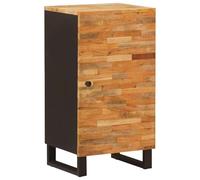 LoogCape Armoire latérale avec porte en bois de manguier massif marron 40 x 33 x 75 cm Espace de rangement pour salon, home cinéma, bureau, étagère, commode, meuble TV, gestion des câbles, durable