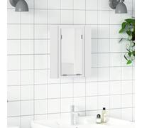 LoogCape Armoire miroir de salle de bain à LED - Blanc - 40 x 12 x 45 cm - Acrylique - Lumière RVB - Port USB avec 2 étagères - Montage mural - Meuble de salle de bain - Organisateur de rangement