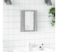 LoogCape Armoire miroir LED gris sonoma 40 x 12 x 45 cm Matériau bois acrylique Lumière RVB Montage mural Meuble de salle de bain pour espace de rangement dans le lavabo et la salle de bain