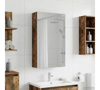 LoogCape Armoire Miroir Salle de Bain en Bois d'Ingénierie Chêne Fumé 30 x 10,5 x 50 cm avec Étagères, Porte à Charnières, Design Murale pour Rangement, Toilette, WC, Buanderie, Organisateur