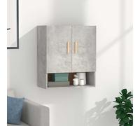 LoogCape Armoire Murale Gris béton 60x31x70 cm en Bois d'ingénierie avec Compartiments de Rangement modulables idéale pour Salon Chambre Bureau ou Cuisine