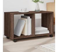 LoogCape Armoire roulante chêne Marron 72x33x42,5 cm en Bois d'ingénierie Meuble de Rangement Pratique pour Salon Chambre Bureau avec roulettes verrouillables