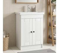 LoogCape Armoire sous évier de Salle de Bain Blanc 78,5 x 37,5 x 81 cm avec Grande capacité de Rangement, Porte pivotante, Design Moderne, fabriquée en Bois d'ingénierie