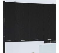 LoogCape Armoire Suspendue en Bois d'ingénierie Chêne Noir 80 x 31 x 100 cm pour Cuisine contemporaine Rangement Pratique et Durable avec 2 Portes et 3 étagères