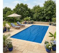 LoogCape Bâche solaire de piscine 800 x 400 cm carrée PE avec chambres à air, film isolant pour piscine, couverture de protection, imperméable, durable, résistante à l'hiver, résistante aux UV, pour
