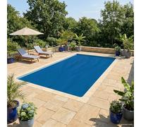 LoogCape Bâche solaire pour piscine 975 x 488 cm carrée en polyéthylène avec chambres à air pour un chauffage efficace et une protection contre la saleté, l'évaporation, les rayons UV, convient à