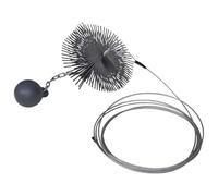LoogCape Balai de cheminée rond de 20 cm de diamètre avec corde de 15 m, acier durable, barre flexible, adapté pour cheminée, tuyau de poêle, chaudière, poêle à granulés, poêle à bois, tuyau