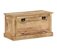 LoogCape Banc à chaussures en bois de manguier massif 85 x 40 x 45 cm avec 2 compartiments intérieurs pour couloir, banc avec espace de rangement pour chaussures, rangement et ordre