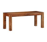 LoogCape Banc de 110 cm en bois d'acacia massif couleur miel, banc pour couloir avec espace de rangement, coffre et pieds en bois, étagère pour armoire à chaussures, garde-robe, robuste et facile