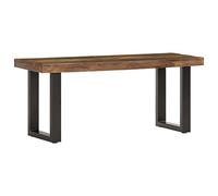 LoogCape Banc de 110 cm en bois massif recy t acier revêtu par pulvérisation pour couloir, rangement avec espace de rangement, banc industriel pour salon et entrée