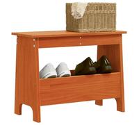 LoogCape Banc de couloir, marron ciré, en pin massif, 60 x 28 x 45 cm, avec étagère de rangement, meuble à chaussures aspect pour couloir, entrée, pour l'ordre et l'assise