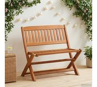 LoogCape Banc pour enfant en bois d'eucalyptus massif marron, banc pliable pour jardin et balcon, 61 x 38 x 57 cm, 1 pièce, rangement peu encombrant
