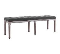 LoogCape Banc rembourré en bois massif - Gris foncé - 150 x 40 x 48 cm - Pieds de colonne cannelés - Banc pour couloir, garde-robe et espace de rangement