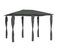 LoogCape Belvédère à revêtement de poteaux 3x4x2,6 m Anthracite Tissu 160 g/m² pour Jardin terrasse Patio extérieur Barbecue Camping
