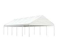 LoogCape Belvédère avec Toit Blanc 11,15x5,88 m en polyéthylène et Acier Robuste pour Jardin terrasse Patio extérieur, abri ombrage Soleil Pluie, Utilisation en Camping et réception