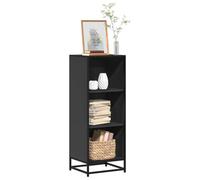 LoogCape Bibliothèque Noire 40x35x107,5 cm en Bois d'ingénierie avec Cadre en métal Stable pour Rangement de Livres et décoration intérieure Moderne