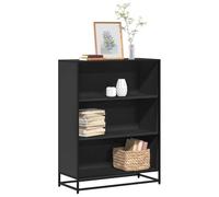 LoogCape Bibliothèque Noire 80,5x35x107,5 cm en Bois d'ingénierie avec Cadre en métal pour Salon Bureau Chambre Enfant Rangement Livres et décoration intérieure Durable
