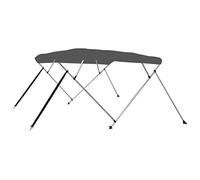 LoogCape Bimini Top - 4 arcs - Anthracite - 243 x 196 x 137 cm - Imperméable - Protection UV - Résistant aux intempéries - Durable - Pour bateau, voilier, bateau à moteur, yacht, bateau gonflable