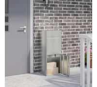 LoogCape Boîte à colis avec porte argentée - 47,5 x 38 x 59 cm - En acier galvanisé résistant aux intempéries - Verrouillable - Pour l'extérieur - Enregistrement sûr des colis - Design moderne