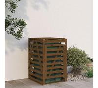 LoogCape Boîte à poubelles, marron miel, 84 x 90 x 128,5 cm, en pin massif, pour jardin, terrasse et extérieur, résistant aux intempéries, verrouillable, avec porte unique, brise-vue, extension