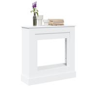 LoogCape Bordure de cheminée blanche - 90 x 30 x 90 cm - En bois pour cheminée électrique - Accessoire décoratif - Foyer robuste - Cadre de poêle à bois facile d'entretien - Montage mural sûr