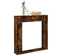 LoogCape Bordure de cheminée en chêne fumé - 100 x 20 x 100 cm - Matériau en bois pour cheminée électrique - Bordure décorative avec surface de rangement - Protection contre le feu - Montage mural