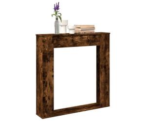 LoogCape Bordure de cheminée en chêne fumé - 100 x 20 x 100 cm - Matériau en bois pour cheminée électrique - Bordure décorative avec surface de rangement - Protection contre le feu - Montage mural