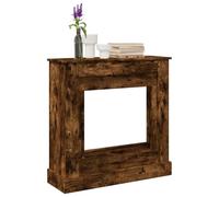 LoogCape Bordure de cheminée en chêne fumé - 90 x 30 x 90 cm - Matériau en bois pour cheminée électrique - Accessoire décoratif - Protection contre le feu - Poêle à bois - Meuble facile d'entretien