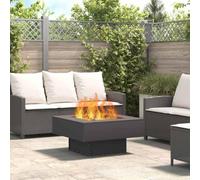 LoogCape Brasero noir 80 x 80 x 40 cm en acier pour jardin, terrasse, extérieur, durable, résistant à la chaleur, résistant aux intempéries, design moderne