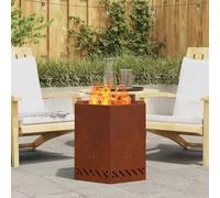 LoogCape Brasero sans fumée - Marron - 48 x 48 x 51 cm - En acier résistant aux intempéries - Pour jardin, terrasse, foyer avec double paroi - Alimentation d'air - Design durable - Idéal pour les