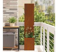 LoogCape Brise-vue de jardin en acier inoxydable 32 x 150 cm avec inserts décoratifs, surface mate, montage stable, idéal pour le jardin, la terrasse, résistant aux intempéries, durable
